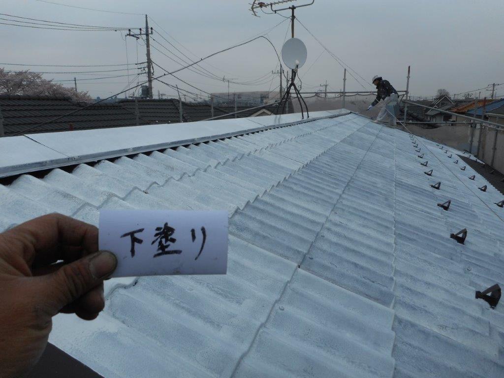 屋根の下塗り塗装