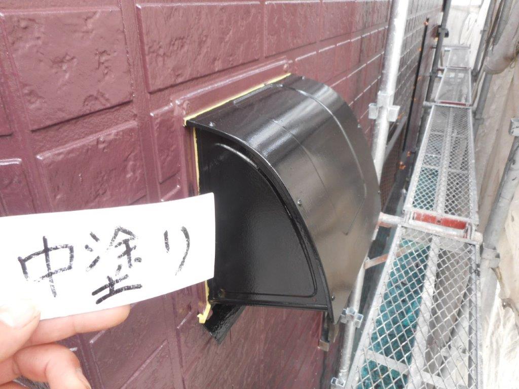 レンジフードの中塗り塗装